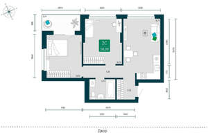 2-к квартира, вторичка, 58м2, 8/7 этаж