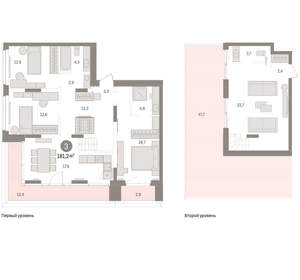 3-к квартира, вторичка, 181м2, 15/16 этаж