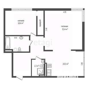 2-к квартира, вторичка, 62м2, 14/20 этаж