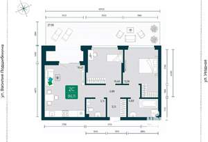 2-к квартира, вторичка, 86м2, 1/12 этаж