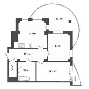 2-к квартира, вторичка, 63м2, 16/22 этаж