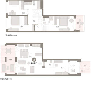 3-к квартира, вторичка, 152м2, 1/8 этаж