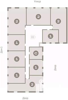 1-к квартира, вторичка, 44м2, 5/16 этаж