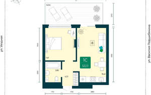 1-к квартира, вторичка, 53м2, 3/7 этаж