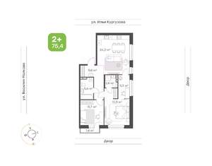 3-к квартира, вторичка, 75м2, 6/15 этаж