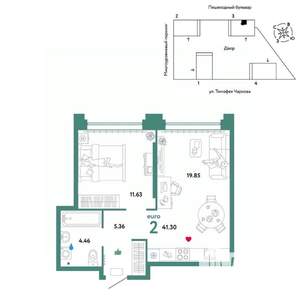 2-к квартира, вторичка, 41м2, 31/31 этаж