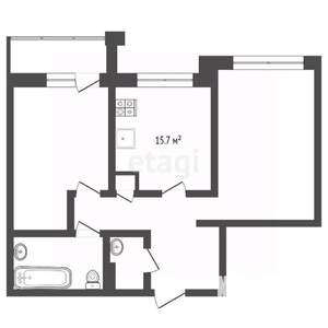 2-к квартира, вторичка, 57м2, 3/10 этаж