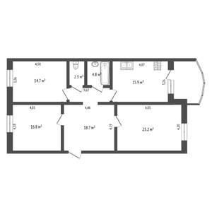 3-к квартира, вторичка, 106м2, 7/9 этаж