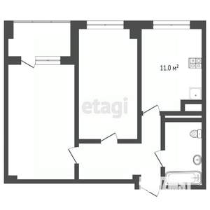 2-к квартира, вторичка, 57м2, 8/17 этаж