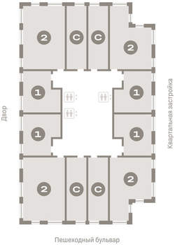 2-к квартира, вторичка, 64м2, 7/25 этаж