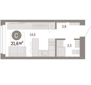 Студия квартира, вторичка, 22м2, 5/16 этаж