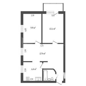 3-к квартира, вторичка, 50м2, 3/5 этаж