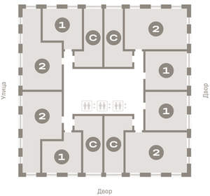 2-к квартира, вторичка, 65м2, 2/25 этаж