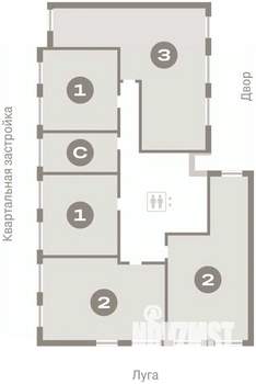 2-к квартира, вторичка, 68м2, 3/7 этаж