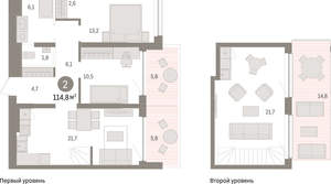 2-к квартира, вторичка, 115м2, 4/8 этаж
