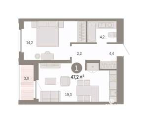 1-к квартира, вторичка, 47м2, 16/16 этаж