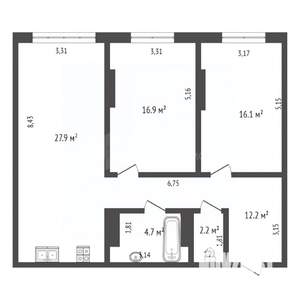 2-к квартира, вторичка, 80м2, 6/17 этаж
