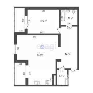2-к квартира, вторичка, 102м2, 12/23 этаж