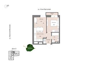 2-к квартира, вторичка, 36м2, 5/15 этаж