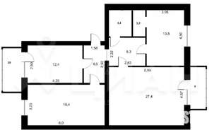 3-к квартира, вторичка, 91м2, 3/10 этаж