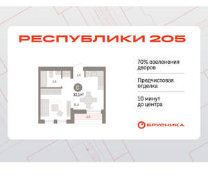 Студия квартира, вторичка, 32м2, 9/17 этаж