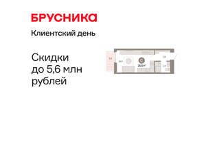 Студия квартира, вторичка, 27м2, 14/16 этаж