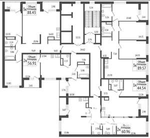 3-к квартира, сданный дом, 87м2, 4/23 этаж