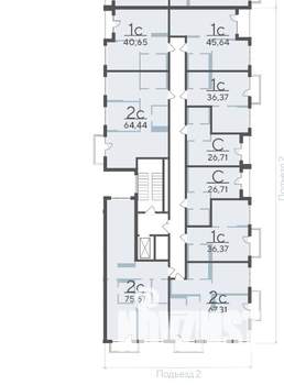 1-к квартира, вторичка, 36м2, 4/17 этаж