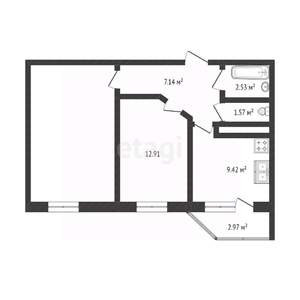 2-к квартира, вторичка, 56м2, 3/19 этаж