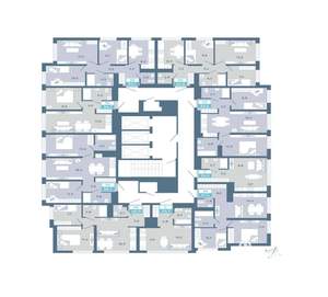 3-к квартира, строящийся дом, 55м2, 18/25 этаж