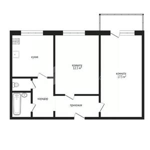 2-к квартира, вторичка, 50м2, 4/5 этаж