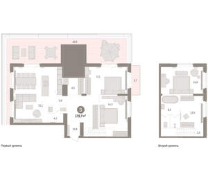 3-к квартира, вторичка, 180м2, 8/16 этаж