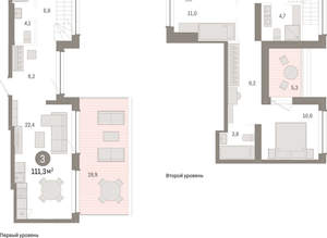 3-к квартира, вторичка, 111м2, 8/8 этаж