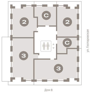 2-к квартира, вторичка, 83м2, 4/9 этаж