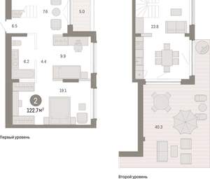 2-к квартира, вторичка, 123м2, 8/8 этаж