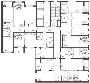 3-к квартира, сданный дом, 88м2, 2/17 этаж