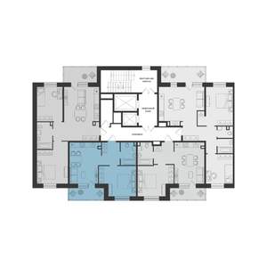 1-к квартира, строящийся дом, 41м2, 5/23 этаж