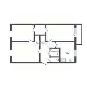 3-к квартира, вторичка, 59м2, 4/5 этаж