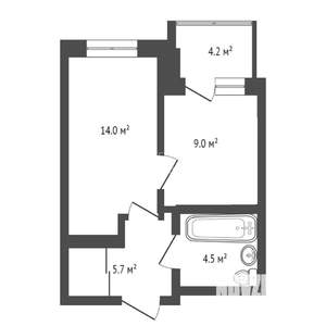 1-к квартира, вторичка, 33м2, 6/6 этаж