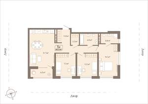 3-к квартира, вторичка, 85м2, 2/10 этаж