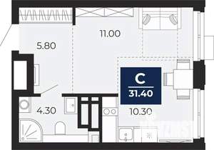 Студия квартира, вторичка, 31м2, 4/24 этаж