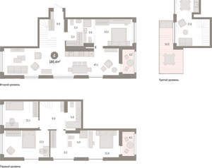 4-к квартира, вторичка, 185м2, 3/8 этаж