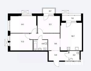 3-к квартира, вторичка, 85м2, 17/24 этаж