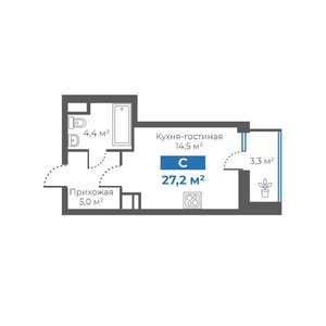 Студия квартира, вторичка, 27м2, 3/15 этаж