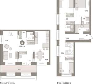 4-к квартира, вторичка, 162м2, 1/8 этаж