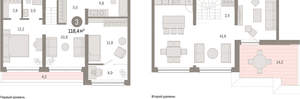 3-к квартира, вторичка, 118м2, 7/9 этаж