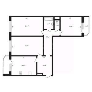 3-к квартира, вторичка, 90м2, 3/12 этаж