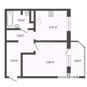 1-к квартира, вторичка, 46м2, 14/16 этаж