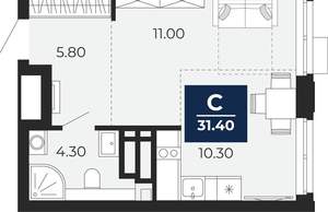 Студия квартира, вторичка, 31м2, 14/24 этаж