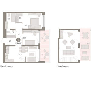 2-к квартира, вторичка, 115м2, 4/8 этаж